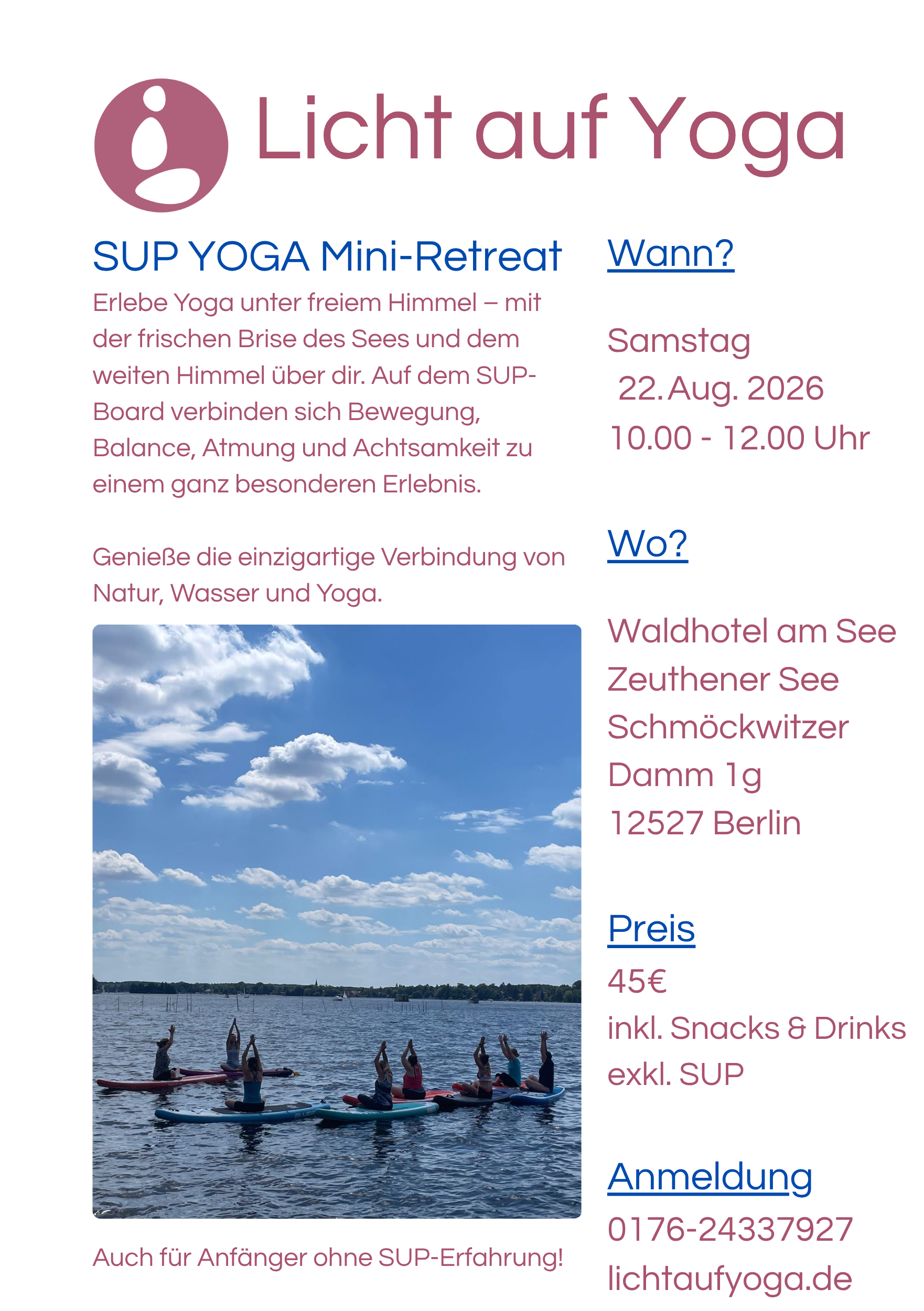 SUP YOGA Berlin Schmöckwitz